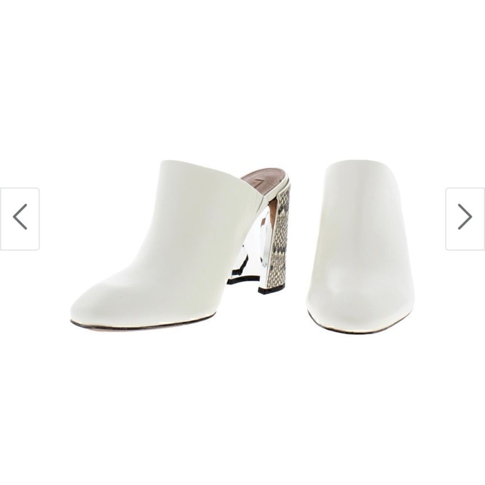 BCBG Max Azria Women's Leather Snake Mule Heels